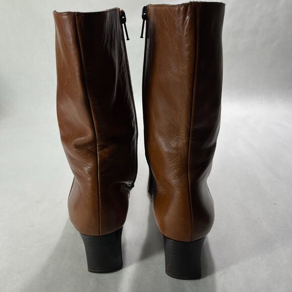 Cole Haan Boots Womens 10 B 10B Country Italy Ankle Bootie Heels Brown Leather - Picture 5 of 10